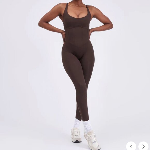 BUFFBUNNY corset bodysuit [small] cold brew - Picture 2 of 7